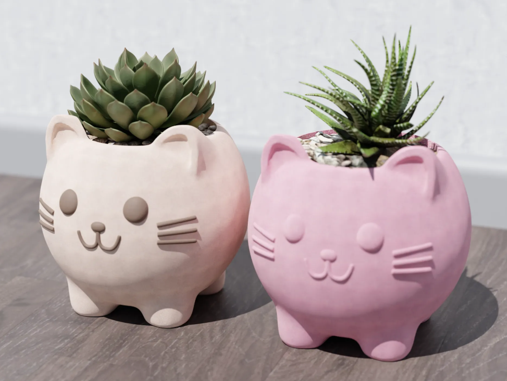 Kitty Planter — 3D printed by Moon Studio 3D